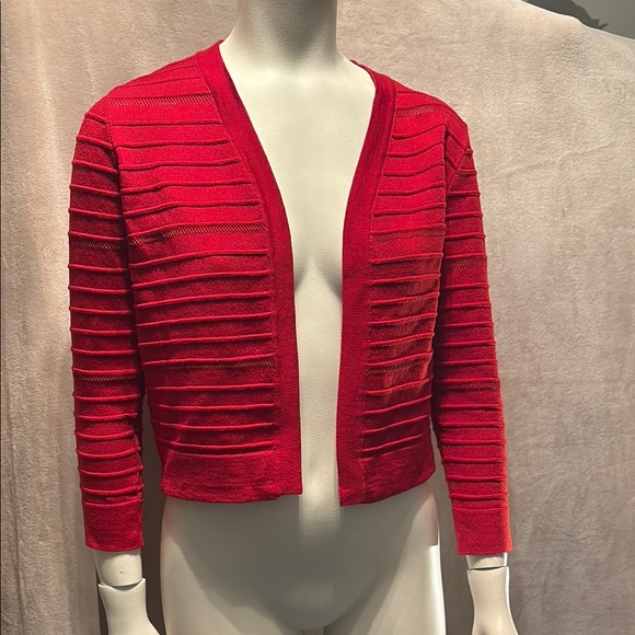 Red Women's Open-Front Cardigan - Picture 1 of 3